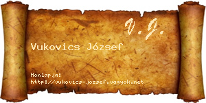Vukovics József névjegykártya