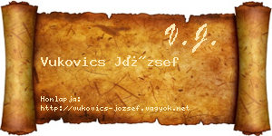 Vukovics József névjegykártya